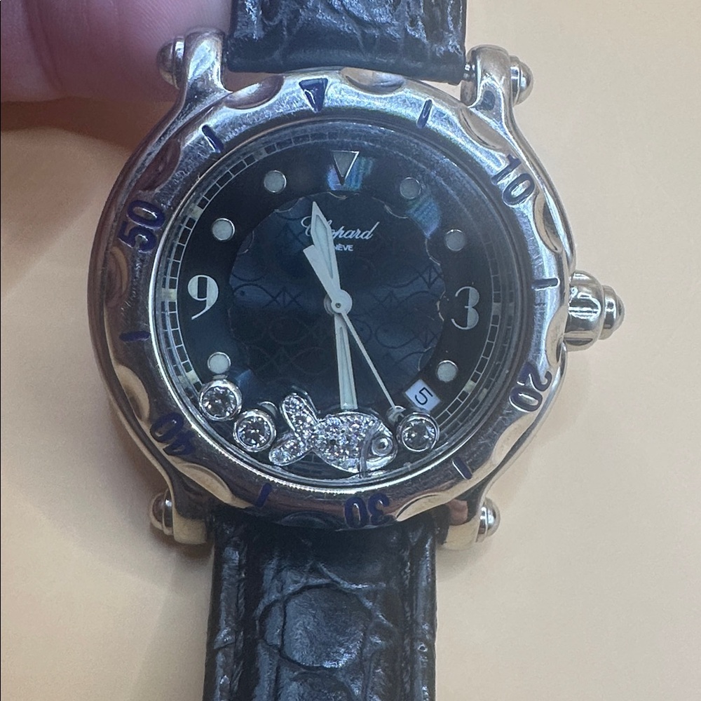 CHOPARD Happy Sport Floating Fish Deep Blue Y2K Watch - Picture 4 of 16